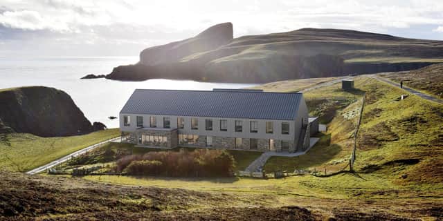 An artist's impression of the proposed £7.4m replacement building for the Fair Isle bird observatory. Picture: PA Wire