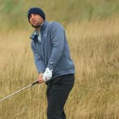World number one Scottie Scheffler of the United States plays a shot during a practice round prior to the Genesis Scottish Open at The Renaissance Club.