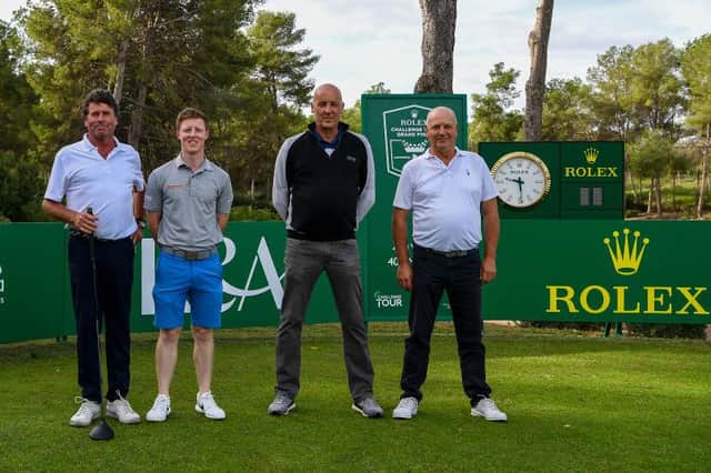 Craig Howie, second left, pictured with his amateur partners in the winning team in Tuesday's Rolex Challenge Tour Grand Final Pro-Am at T-Golf & Country Club in Mallorca. Picture: Octavio Passos/Getty Images.
