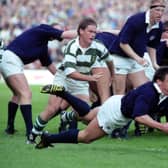 Greig Oliver in action for Scotland against Zimbabwe at the 1991 Rugby World Cup at Murrayfield. Picture: Ian Rutherford