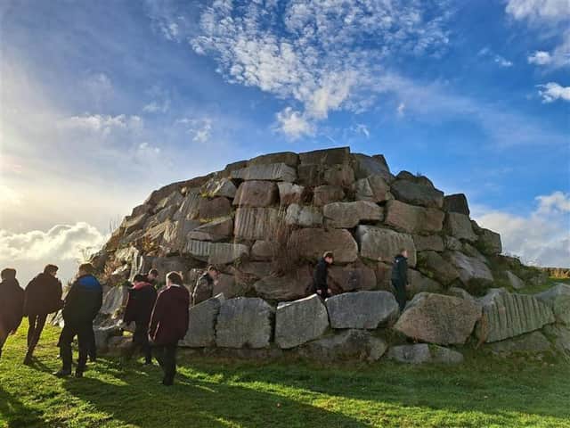 Academy pupils filming at Kemnay Quarry