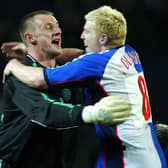 Former Celtic goalkeeper Robert Douglas (left) offered his support to old teammate Neil Lennon this week
