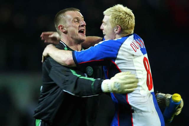 Former Celtic goalkeeper Robert Douglas (left) offered his support to old teammate Neil Lennon this week