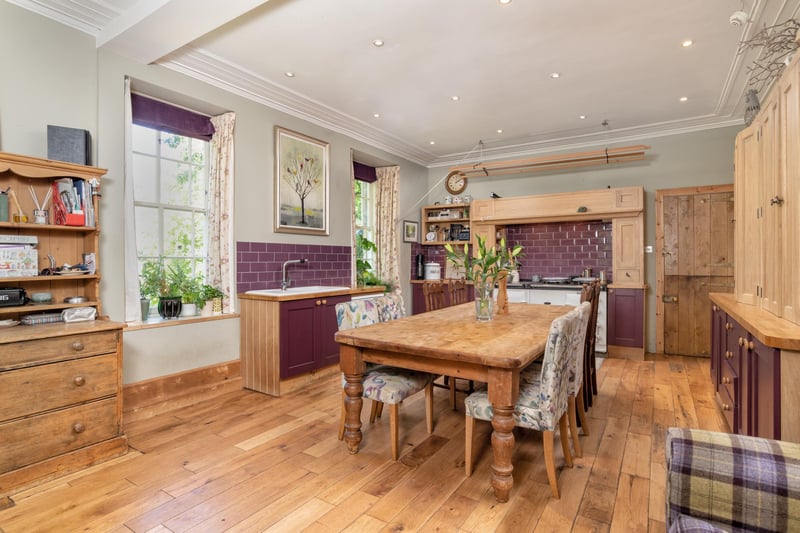 Ground floor has a kitchen and dining space, formal dining room, gym, study and an added modern orangery. All bedroom are upstairs, and a biomass central heating was installed last year. Attractive period features are retained throughout.