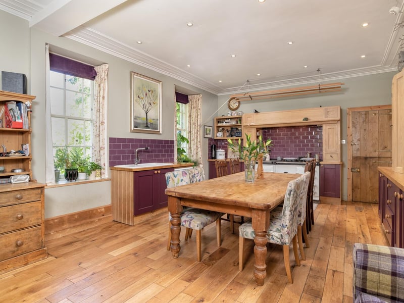 Ground floor has a kitchen and dining space, formal dining room, gym, study and an added modern orangery. All bedroom are upstairs, and a biomass central heating was installed last year. Attractive period features are retained throughout.
