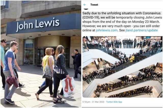 John Lewis to close all its 50 UK stores temporarily amid coronavirus outbreak