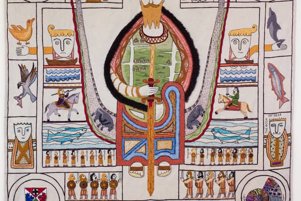Macbeth stitched into the Great Tapestry of Scotland. Research found that 43 % of Scots thought the King was a fictional character created by Shakespeare. PIC: Alex Hewitt.