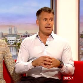 Former rugby player Kenny Logan reveals his prostate cancer diagnosis in a BBC Breakfast interview with his wife Gabby Logan. Picture: BBC