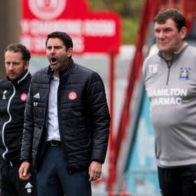 New Hamilton boss Stuart Taylor and Kilmarnock manager Tommy Wright. (Photo by Ross Parker / SNS Group)
