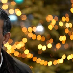 Prime Minister Rishi Sunak is urging people to focus on "the promise of a brighter future" in his latest Christmas message. Picture: Jacob King/Getty Images