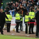 St Johnstone Manager Callum Davidson smiles at the final whistle after his side secured their Premiership status with a 4-0 play-off win over Inverness Caledonian Thistle  (Photo by Craig Foy / SNS Group)
