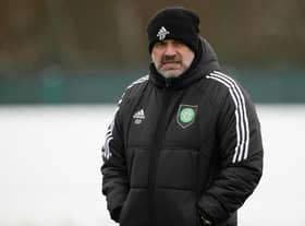 Celtic manager Ange Postecoglou during a training session at Lennoxtown on Friday. (Photo by Craig Williamson / SNS Group)