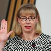 Permanent Secretary Leslie Evans gives evidence to a Scottish Parliament committee, at Holyrood in Edinburgh, examining the handling of harassment allegations against former first minister Alex Salmond.
