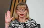 Permanent Secretary Leslie Evans gives evidence to a Scottish Parliament committee, at Holyrood in Edinburgh, examining the handling of harassment allegations against former first minister Alex Salmond.