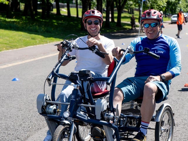 Disability bicycle desgned for two people