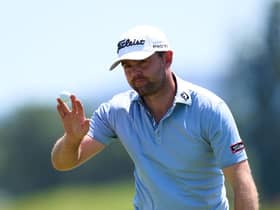 Liam Johnston acknowledges the crowd after winning the Emporda Challenge at Emporda Golf Club in Girona. Picture: Alex Caparros/Getty Images.