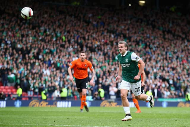 Fluffing his Panenka penalty in the 2016 Scottish Cup-semi-final.