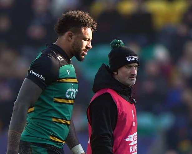 Courtney Lawes'  involvement in the Guinness Six Nations has been plunged into doubt because of the calf injury sustained on club duty for Northampton on Saturday.