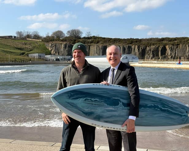 Andy Hadden, Founder of Lost Shore, and Richard Lochhead, Business Minister