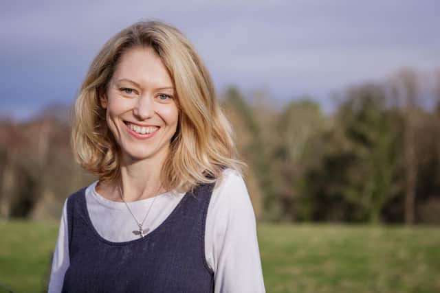 Lancashire-born botanist and entrepreneur Dr Sally Gouldstone founded sustainable natural beauty company Seilich in 2018, shortly after =becoming a mother