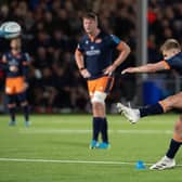 Edinburgh's Jaco van der Walt slots home the match-winning penalty against Zebre.  (Photo by Ross Parker / SNS Group)