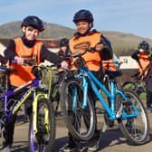 Children from Banchory Primary School in Tullibody making use of bikes from the hubs. Picture: Forth Environment Link