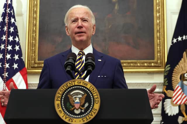 US President Joe Biden has given Scotland's economy a huge boost by scrapping Donald Trump's tariff on Scotch whisky (Picture: Alex Wong/Getty Images)