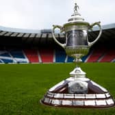 The Scottish Cup trophy is pictured at Hampden Park. (Photo by Alan Harvey / SNS Group)