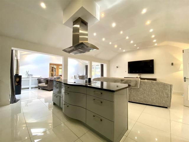 Dining kitchen and family area.
