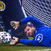 David Marshall in training ahead of Scotland's play-off final against Serbia  (Photo by Craig Williamson / SNS Group)