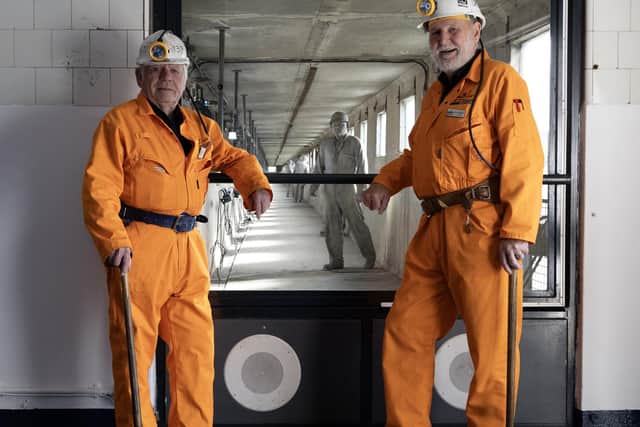 John and Dave, Live Guides at National Mining Museum Scotland at The Lady Victoria Colliery, Newtongrange,Midlothian. © Nicky Bird