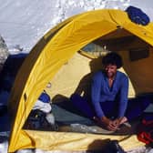 The 1988 photographs show Stephen Venables on top of the the Eastern side of the world's highest mountain - the infamous 3,350 metre Kangshung Face