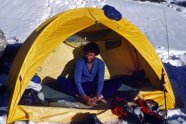 The 1988 photographs show Stephen Venables on top of the the Eastern side of the world's highest mountain - the infamous 3,350 metre Kangshung Face