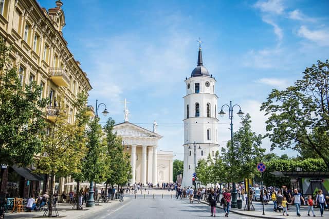 Vilnius' neoclassical cathedral sits in the heart of the city. Pic: Go Vilnius/PA.