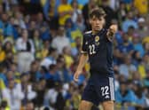 Aaron Hickey earned his first start for Scotland in Wednesday's 3-1 defeat to Ukraine. (Photo by Craig Foy / SNS Group)