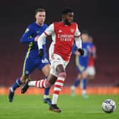 Ryan Alebiosu, pictured in action for Arsenal U21, has joined Kilmarnock on loan. (Photo by David Price/Arsenal FC via Getty Images)