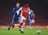 Ryan Alebiosu, pictured in action for Arsenal U21, has joined Kilmarnock on loan. (Photo by David Price/Arsenal FC via Getty Images)