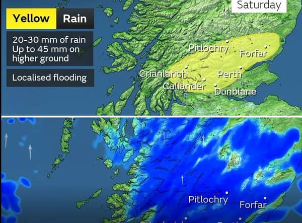 A weather warning is in place for parts of Scotland