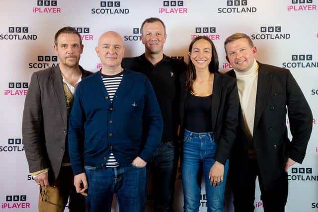 Jamie Sives (Jake), Pat Harkins (Director), Neil Forsyth (Writer/Exec Producer), Amelia Isaac Jones (Skye) & Greg McHugh (Teddy) launched the new series of Guilt at the Everyman cinema in Glasgow. Picture: BAFTA/Carlo Paloni



Picture Credit BAFTA/Carlo Paloni