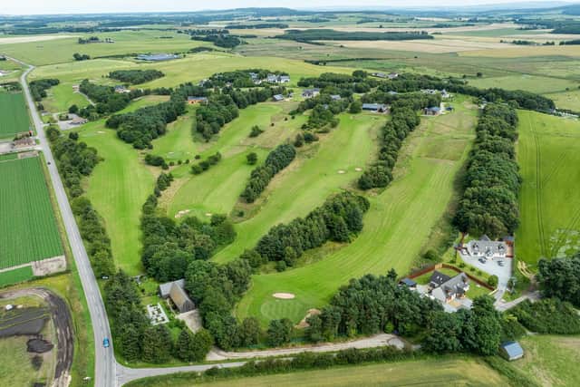 Kinloss Golf Club is a nine-hole golf course with clubhouse while the adjoining proposed holiday park has planning consent for holiday lodges and glamping pods.
