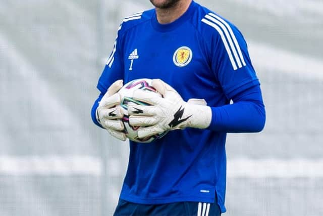 DARLINGTON, ENGLAND - JUNE 17: David Marshall during a Scotland training session at Rockliffe Park, on June 17, 2021, in Darlington, England. (Photo by Ross Parker / SNS Group)