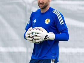DARLINGTON, ENGLAND - JUNE 17: David Marshall during a Scotland training session at Rockliffe Park, on June 17, 2021, in Darlington, England. (Photo by Ross Parker / SNS Group)