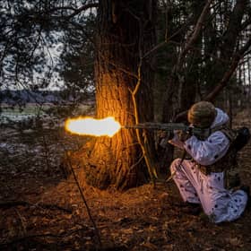 A Ukrainian soldier fires during a training exercise in the Rivne region, amid reports of a new Russian offensive (Picture: Dimitar Dilkoff/AFP via Getty Images)