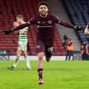 Josh Ginnelly celebrates after scoring against Celtic in the Scottish Cup final. Picture: SNS