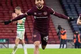 Josh Ginnelly celebrates after scoring against Celtic in the Scottish Cup final. Picture: SNS