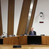 Lord Advocate James Wolffe gives evidence to a socially distanced Scottish Parliament committee (Picture: Russell Cheyne/PA Wire)
