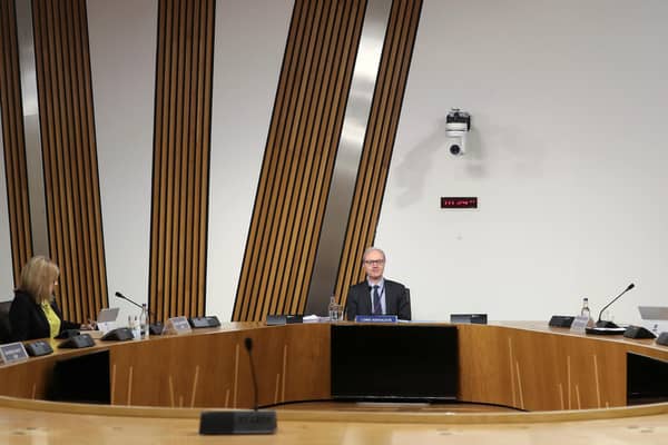 Lord Advocate James Wolffe gives evidence to a socially distanced Scottish Parliament committee (Picture: Russell Cheyne/PA Wire)