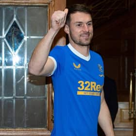 Aaron Ramsey pictured outside Ibrox after completing his loan move to Rangers on transfer deadline day. (Photo by Ross MacDonald / SNS Group)