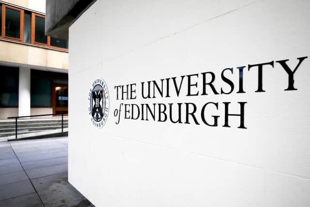 Sign from the University of Edinburgh sign. College principals are urging the Scottish Government to save 80 counselling jobs that are at risk of a possible redundancy. Picture: Jane Barlow/PA Wire