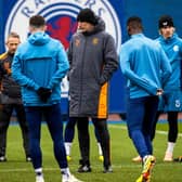 Rangers manager Philippe Clement assesses his players during training ahead of facing Dundee.